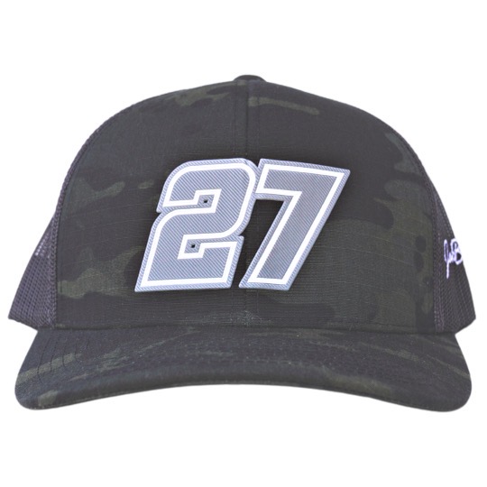 2022 #27 Snapback Hat | Black Camo – Jeb Burton Racing